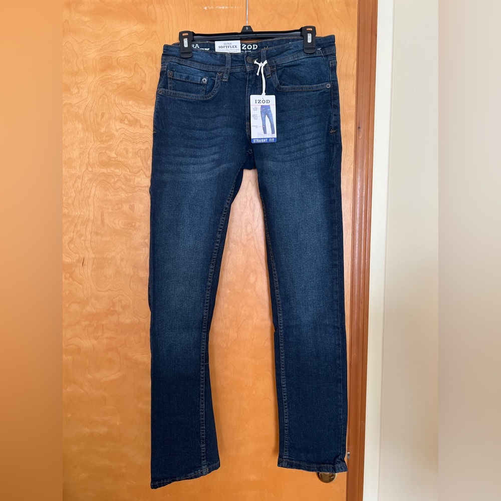 NWT Izod Men's Straight Fit Jeans - Deep Blue Size 30x30